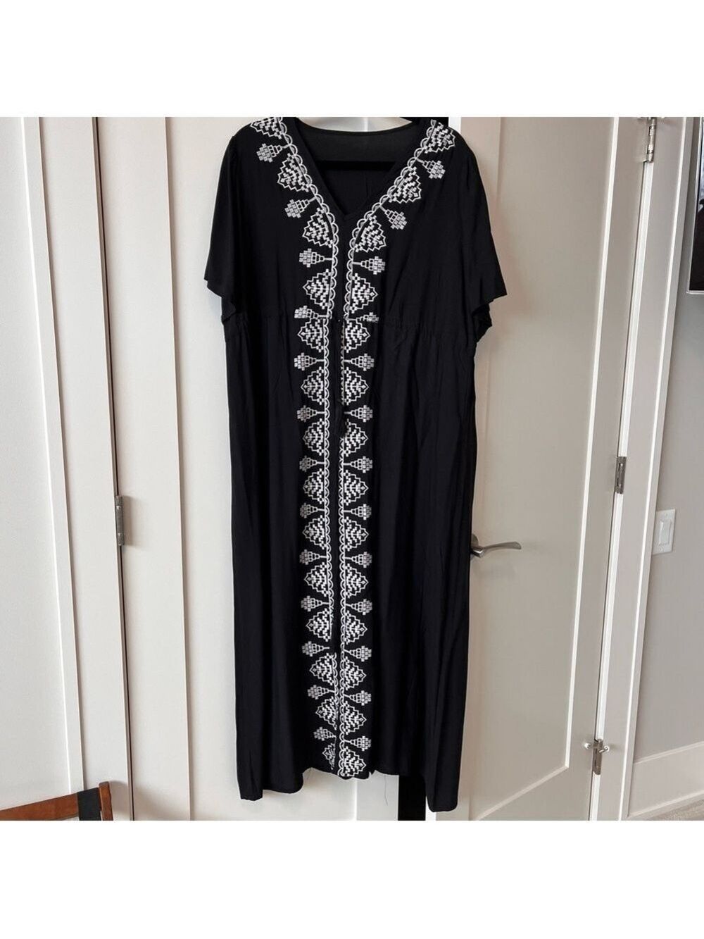 Source Unknown Black and White Swim Coverup